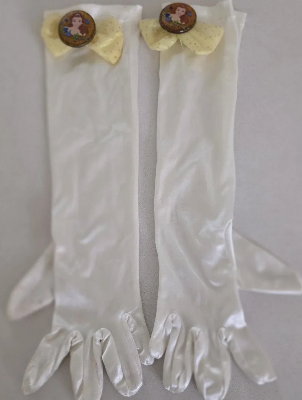 Vintage 2004 Disney Belle Princess Ball Costume Dress Shoes Tiara Gloves Sz. 4/5